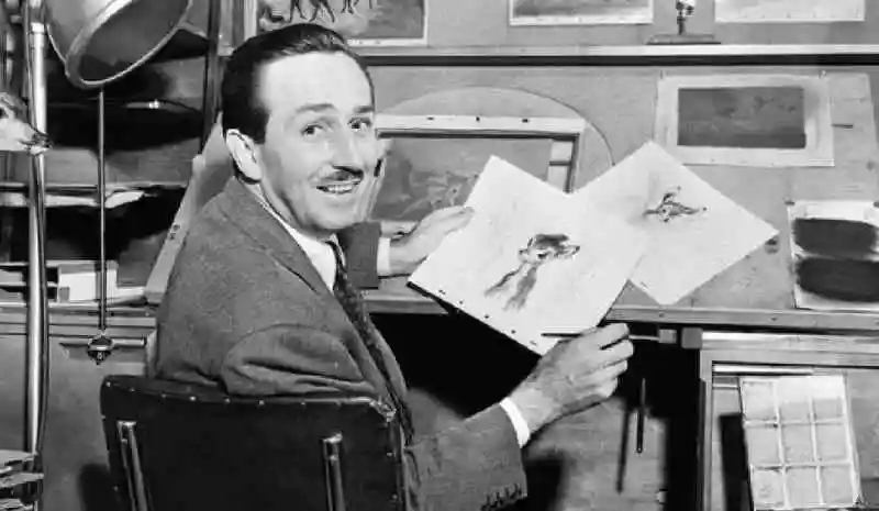 Portrait of Walt Disney, animation pioneer.
