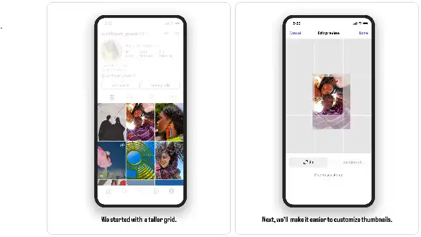 Revamped rectangular profile grid presentation