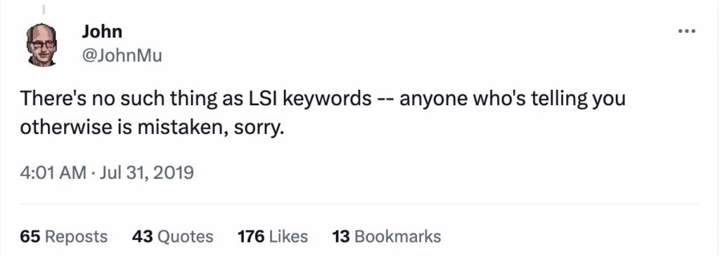 John Mueller on LSI keywords