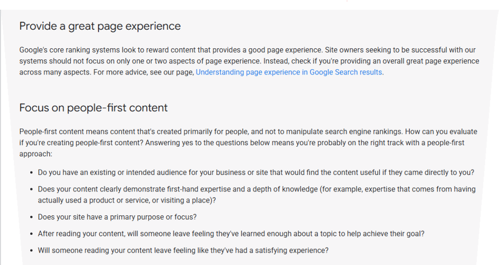 Google SEO Content Guidelines
