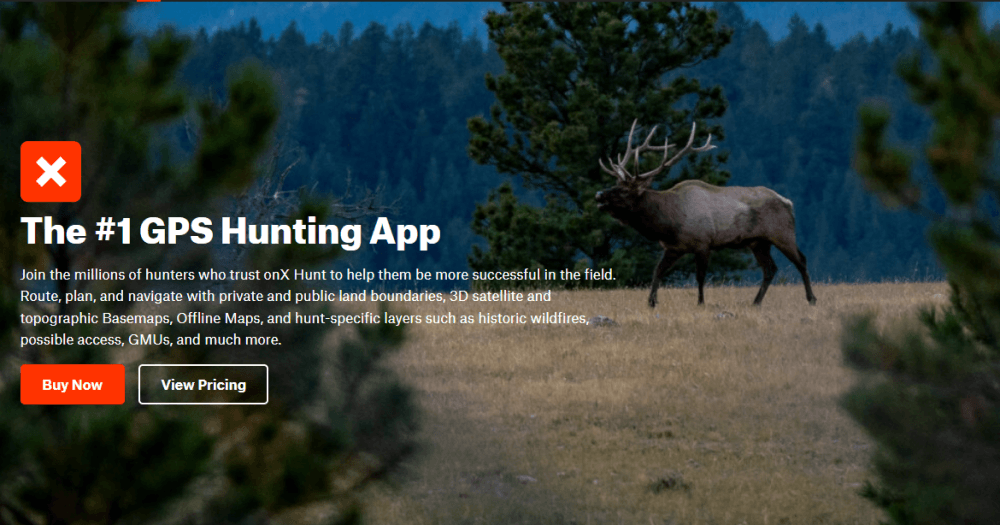 onx gps hunting app - high converting landing page
