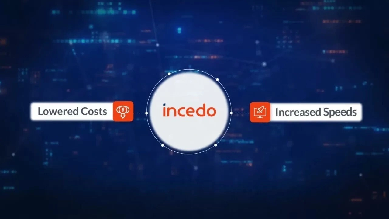 Incedo digital platform highlighting reduced costs and increased speed