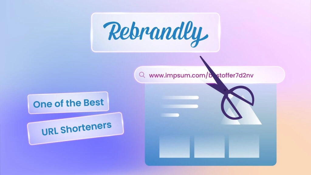 Rebrandly URL shortener tool interface with branded link example