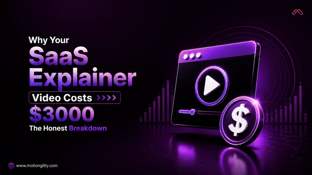SaaS explainer video thumbnail showing $3000 cost breakdown