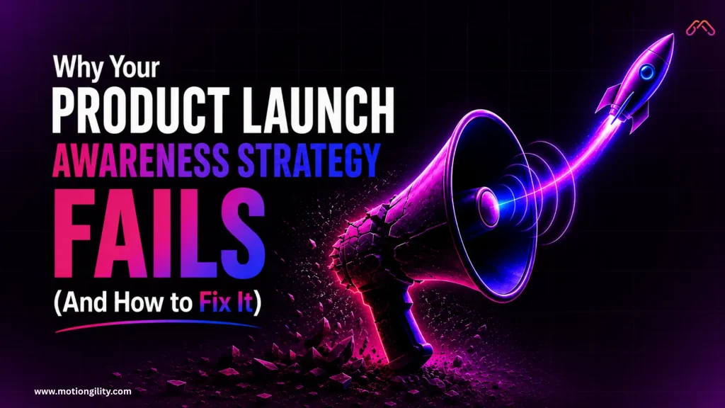 Product launch awareness strategy dashboard showing marketing campaign performance and audience engagement metrics.