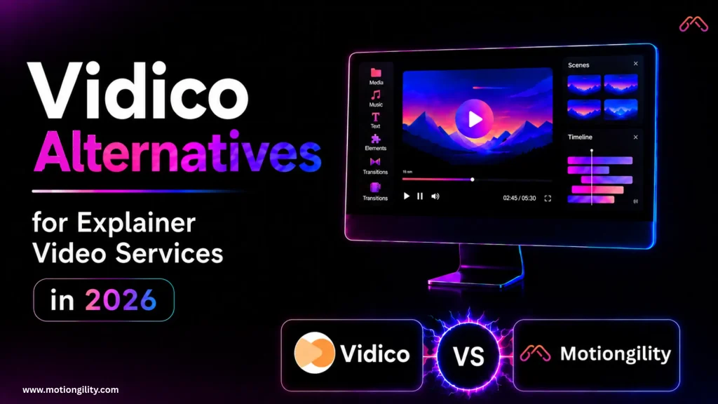 Vidico alternatives for explainer video services in 2026 showing modern animation and SaaS marketing videos