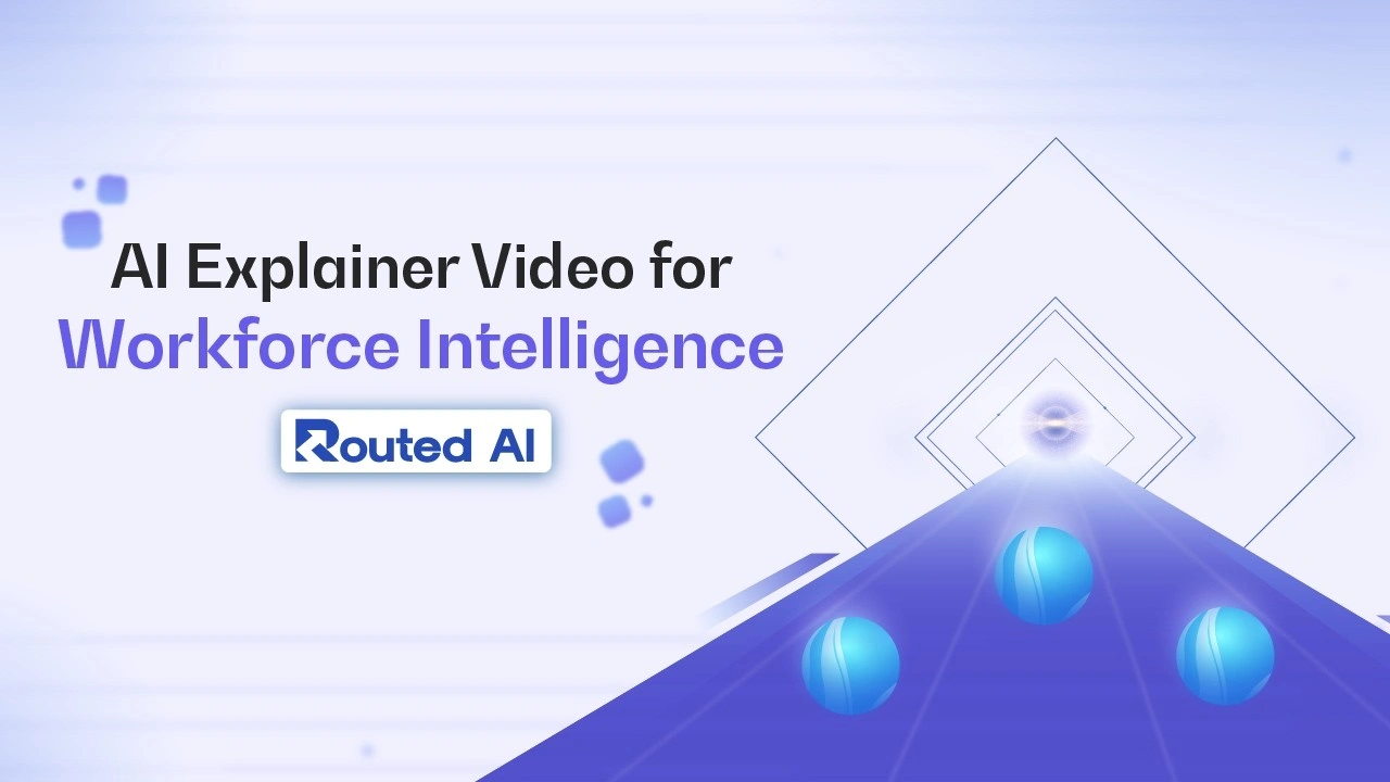 AI explainer video for workforce intelligence featuring Routed AI with futuristic digital technology visuals